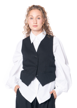 SoSUE, pinstripe vest with recycled materials