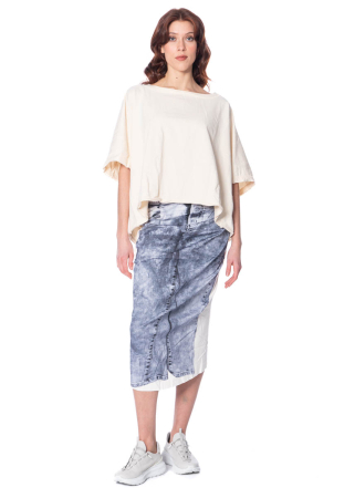 RUNDHOLZ DIP, pencil skirt with denim print 1252110308