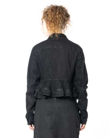 RUNDHOLZ, kurze Jeansjacke mit Rüschen 2251031103