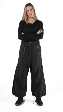 RUNDHOLZ, flared pants in delavé-linen 2251080103