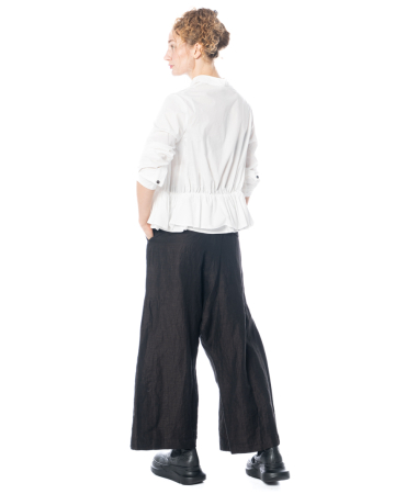 RUNDHOLZ, flared pants in delavé-linen 2251080103