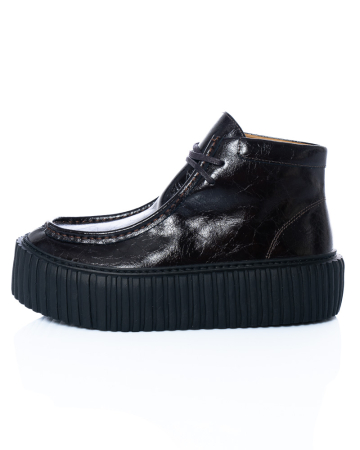 RUNDHOLZ, platform leather shoe with glossy finish 2251985251