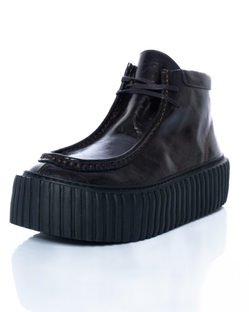 RUNDHOLZ, platform leather shoe with glossy finish 2251985251