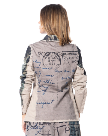 RUNDHOLZ DIP, fitted jacket with postcard print 2252111112