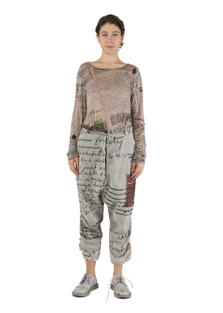 RUNDHOLZ DIP, pants with lettering print 2252170104