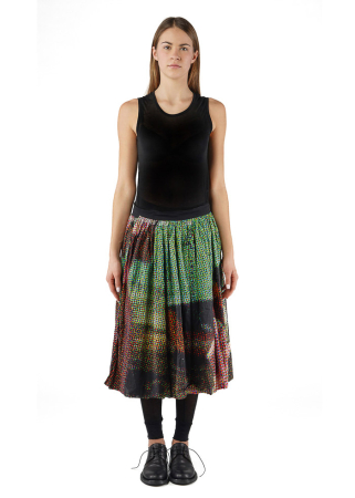 RUNDHOLZ DIP, A-line midi skirt with print 2252170306