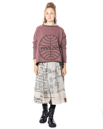 RUNDHOLZ DIP, A-line midi skirt with print 2252170306