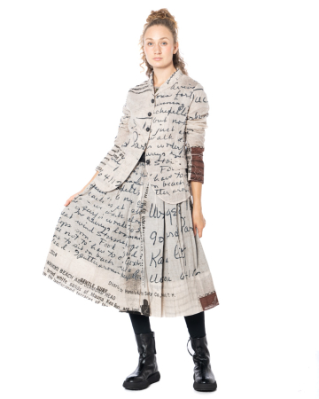RUNDHOLZ DIP, A-line midi skirt with print 2252170306