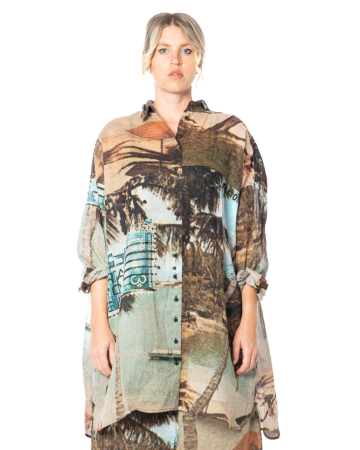 RUNDHOLZ DIP, shirt dress with tropical print 2252170902