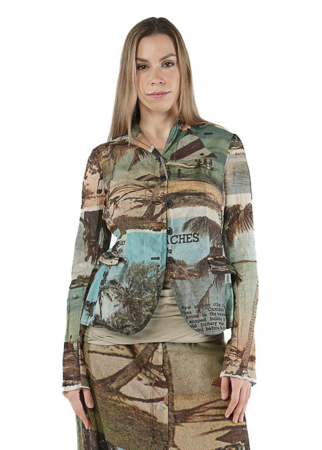 RUNDHOLZ DIP, fitted jacket with vintage print 2252171103 