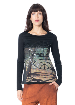 RUNDHOLZ DIP, T-Shirt mit farbigem Aufdruck 2252300502
