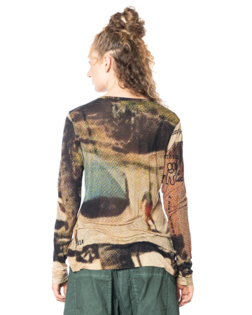 RUNDHOLZ DIP, Langarmshirt mit Postkarten-Print 2252420502