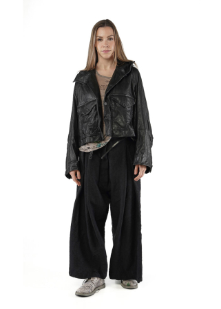 RUNDHOLZ DIP, Lederjacke aus Lammleder mit Kapuze 2252481104