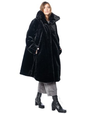 RUNDHOLZ  BLACK  LABEL, langer Kunstpelzmantel 2253431202
