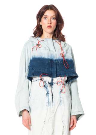 RUNDHOLZ DIP, kurze Jeansjacke in Bleach-Optik 1252261105