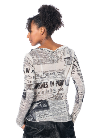 RUNDHOLZ DIP, long sleeve with newspaper print 2242420507