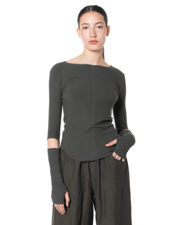 Andrea Ya'aqov, crewneck top in stretch-jersey