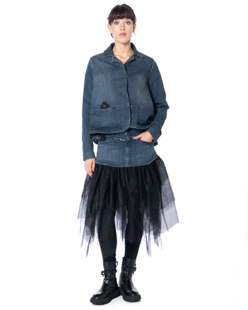 PLUSLAVIE PLÜ, denim overskirt with tulle DENIMTÜTÜ