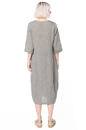 yukai, minimalistisches Sommerkleid aus Leinen mit Ärmeln