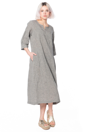 yukai, minimalistic linen summer dress with sleeves