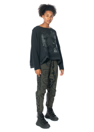 RUNDHOLZ  BLACK  LABEL, pants with big print 2243440101