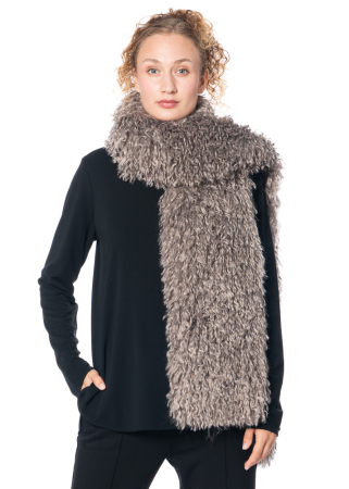 ULI SCHNEIDER, long shaggy scarf in silver grey