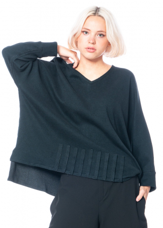 KEDZIOREK, long-sleeved oversize cotton shirt with attached front details 4941