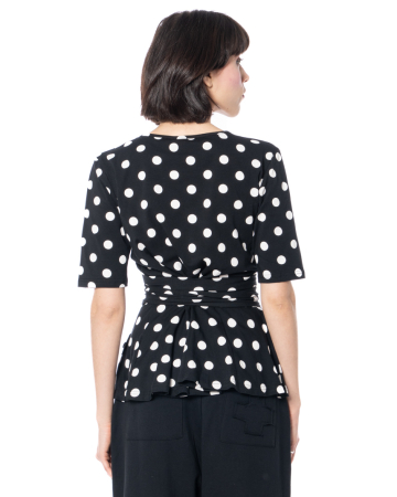 PLUSLAVIE PLÜ, dotted shirt X POSE SHIRT with tie belt