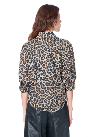 SoSUE, short sleeve blouse ANTONIA in leo print