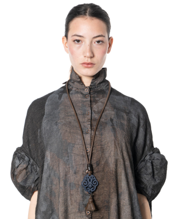 YAEL NADIV, art deco horn necklace ALMA MIDNIGHT