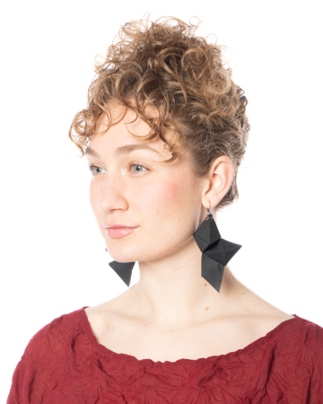 MIKAs, kubistisch geometrischer Gummi Ohrring