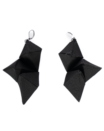 MIKAs, kubistisch geometrischer Gummi Ohrring