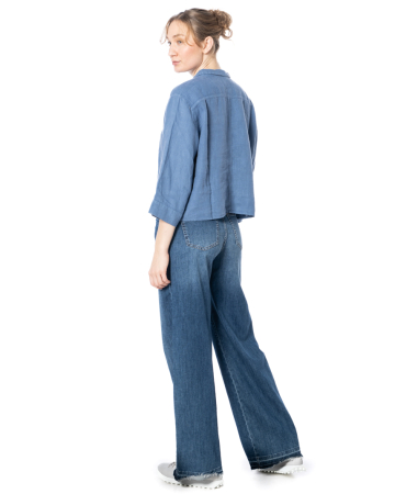 HENRY CHRIST, Bluse mit Perlmuttknöpfen