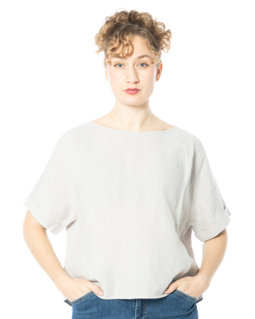 HENRY CHRIST, Kurzarm-Leinenshirt