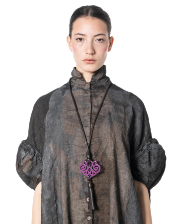 YAEL NADIV, necklace MAYA PURPLE with horn pendant