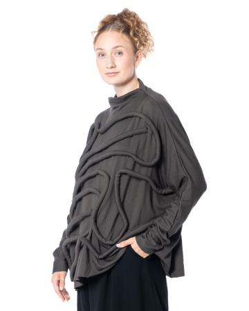 La Vaca Loca, knitted pullover with relief-like look POETA