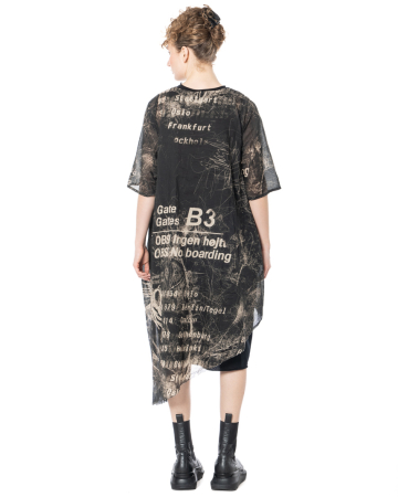 studiob3, asymmetrische Tunika TISLA Black All Over Print