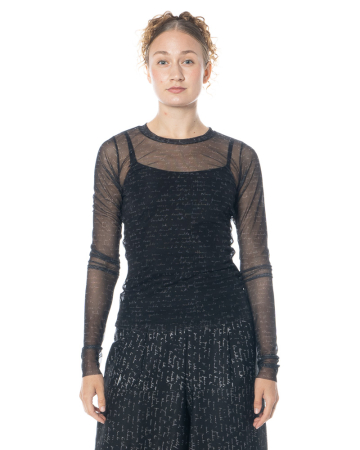 maria calderara, set of two tulle shirts with faded lettering