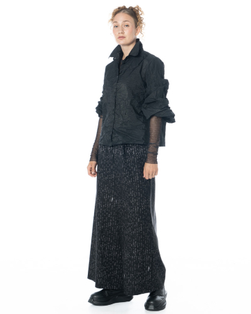 maria calderara, wide pants from scuba with faded lettering