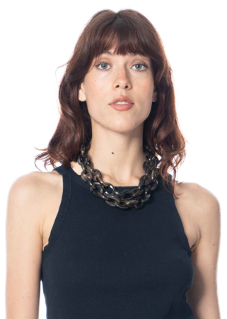YAEL NADIV, zweireihiger Chocker ANGELICA aus Büffelhorn
