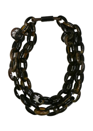 YAEL NADIV, double-strand buffalo horn choker ANGELICA