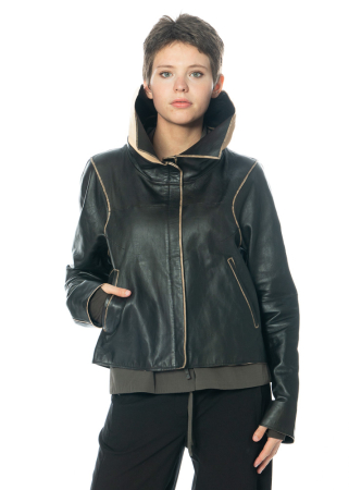 annette görtz, boxy leather jacket BLIND with collar 