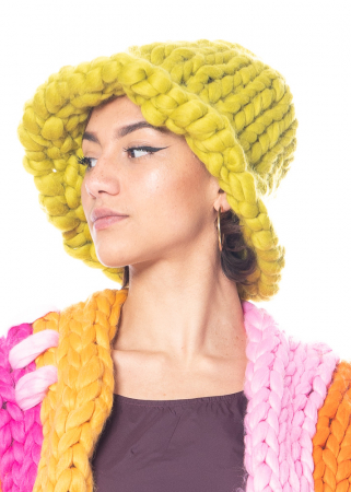 HOPE MACAULAY, green colossal knit mushroom hat Block