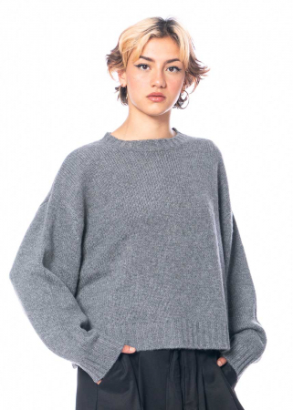 HENRY CHRIST, casual cashmere sweater with rib knit details