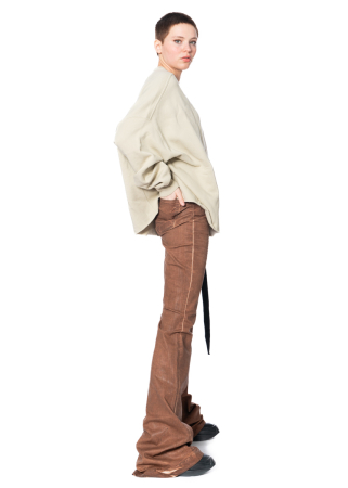 DRKSHDW by Rick Owens, Bootcut-Jeans mit hoher Taille im Used-Look
