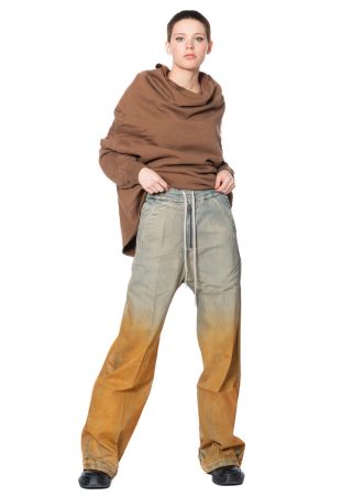 DRKSHDW by Rick Owens, denim pants GETH BELAS with color gradient 