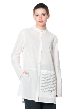 annette görtz, long cotton blouse ELMO with side lettering
