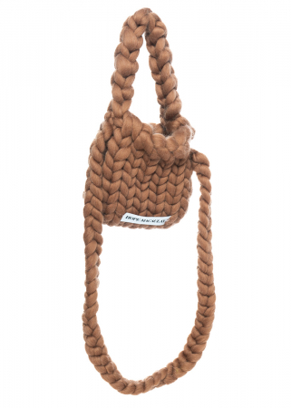 HOPE MACAULAY, Chocolate Crossbody Colossal Knit Bag