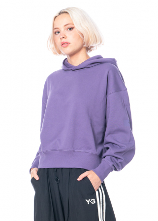 adidas Y-3, purple cotton hooded jumper IP7677