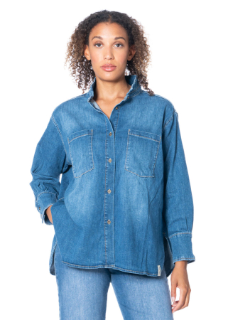 HENRY CHRIST, wide denim blouse 